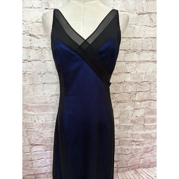 Rimini Womens 4 Sleeveless 100% Silk Cocktail Midi Dress Sheer Layered Tiers - Picture 2 of 11